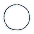 Magnetic Therapy Necklace Hematite Necklace Black Obsidian Aquamarine Magnetic Necklace