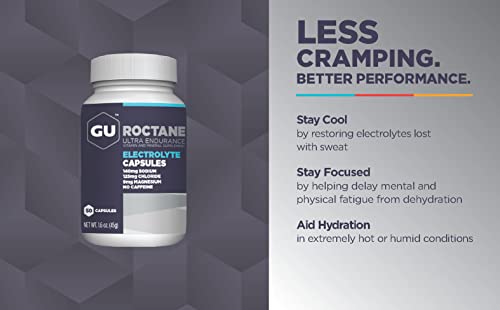 GU Energy Roctane Ultra Endurance Electrolyte Capsules, 50-Count Bottle