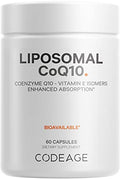Codeage Liposomal CoQ10 Supplement - Vitamin E Isomers Tocopherols - 125mg Coenzy