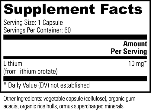 Global Healing Lithium Orotate Brain Health Supplement - Supports Mood
