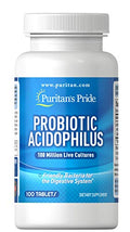 Puritan's Pride Probiotic Acidophilus Tablets, White, 100 Count