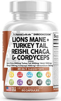 Lions Mane 3000mg 20in1 Mushroom Supplement with Turkey Tail 2000mg