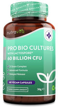 60 Billion CFU Probiotic Cultures - Scientifically Backed Lactospore® for Good Gut Flora 