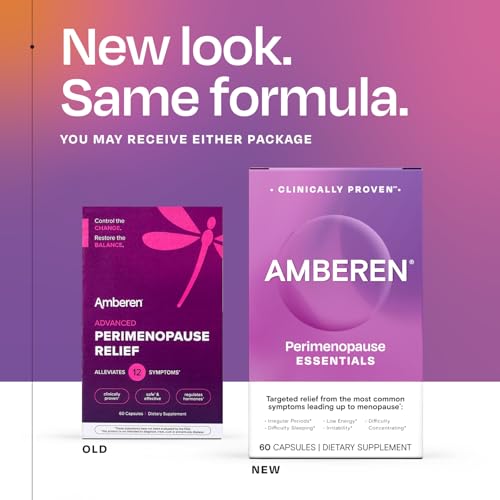 Amberen Perimenopause, Peri-Menopause Multi-Symptom Relief, Vitamin B, Vitamin E & Antioxidants Supplement, Clinically Shown to Help Support Hormone Balance, Hot Flashes & Night Sweats, 60 Count AmberenBuy Supplements Australia