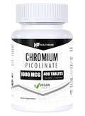 Chromium Picolinate 1000mcg | 400 Tablets | Support Carbohydrate Breakdown & Metabolism