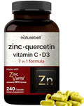 NatureBell Zinc Quercetin with Vitamin C & D3, 240 Capsules | Quercetin 1,000mg, 4 in 1 Zinc 50mg, Vitamin C 250mg, Vitamin D3 5,000 IU – ZincVanta Advanced Immune Defense & Lung Support NatureBellBuy Supplements Australia