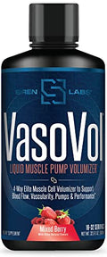 Siren Labs Vaso-VOL Liquid Muscle Pump Volumizer with Agmatine Sulfate - Pre Workout