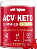 Keto ACV Gummies 1500 mg - Gelatin-Free Apple Cider Vinegar Gummies - Low Carbs Pectin