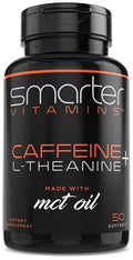 200mg Caffeine Pills - MCT Oil from 100% Coconuts + 100mg L-Theanine, Advanced Energy