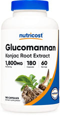 Nutricost Glucomannan 1,800mg Per Serving, 180 Capsules - Natural Fiber Source