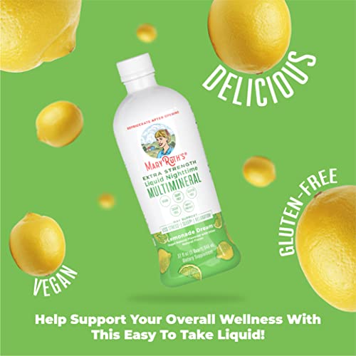 MaryRuth Organics Extra Strength Nighttime Liquid Multimineral | Sugar Free | Calm Magnesium Citrate | NO Melatonin | Calcium Magnesium Zinc | Muscle Relaxation | Lemonade Flavor | Vegan | 32 Serving MARYRUTH'SBuy Supplements Australia