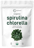 Organic Chlorella Spirulina Tablets, 3000mg Per Serving, 720 Counts, 4 Months Supply