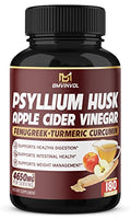 BMVINVOL Psyllium Husk Fiber Supplement 4650mg - Apple Cider Vinegar, Fenugreek 