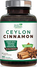 Pure Ceylon Cinnamon Capsules - Certified Organic Cinnamon Pills, Non-GMO, Dairy & Gluten