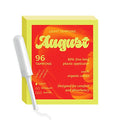 August Organic Cotton Tampons, Light tampons, BPA Free Long Applicators, Non-Toxic Organic tampons