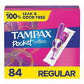 Tampax Pocket Radiant Compact Plastic Tampons, With LeakGuard Braid, Regular Absorbency