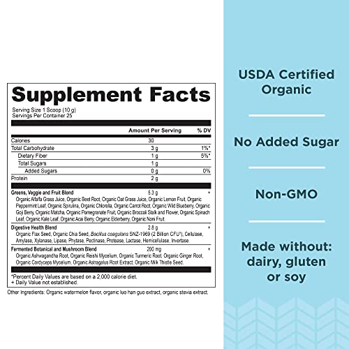 Ancient Nutrition Organic Watermelon Supergreens, 8.82 OZ Ancient NutritionBuy Supplements Australia
