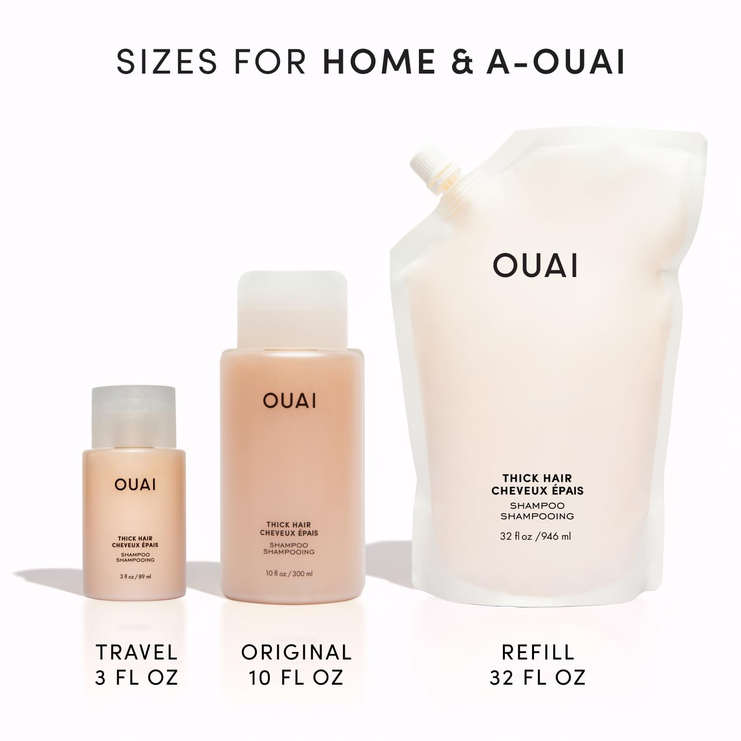 OUAI Thick Shampoo Refill - Moisturizing Shampoo with Keratin, Marshmallow Root, Shea Butter & Avocado Oil for Thick Hair - Strengthens & Hydrates - Paraben, Phthalate & Sulfate Free (32 Fl Oz) OUAIBuy Supplements Australia
