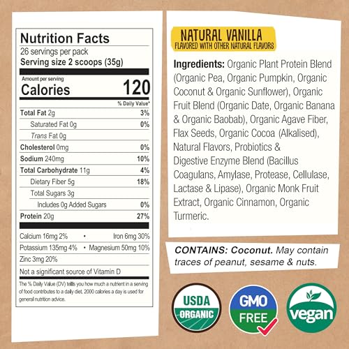 EarthChimp Organic Vegan Protein Powder - with Probiotics - Non GMO, Dairy Free EarthChimpBuy Supplements Australia