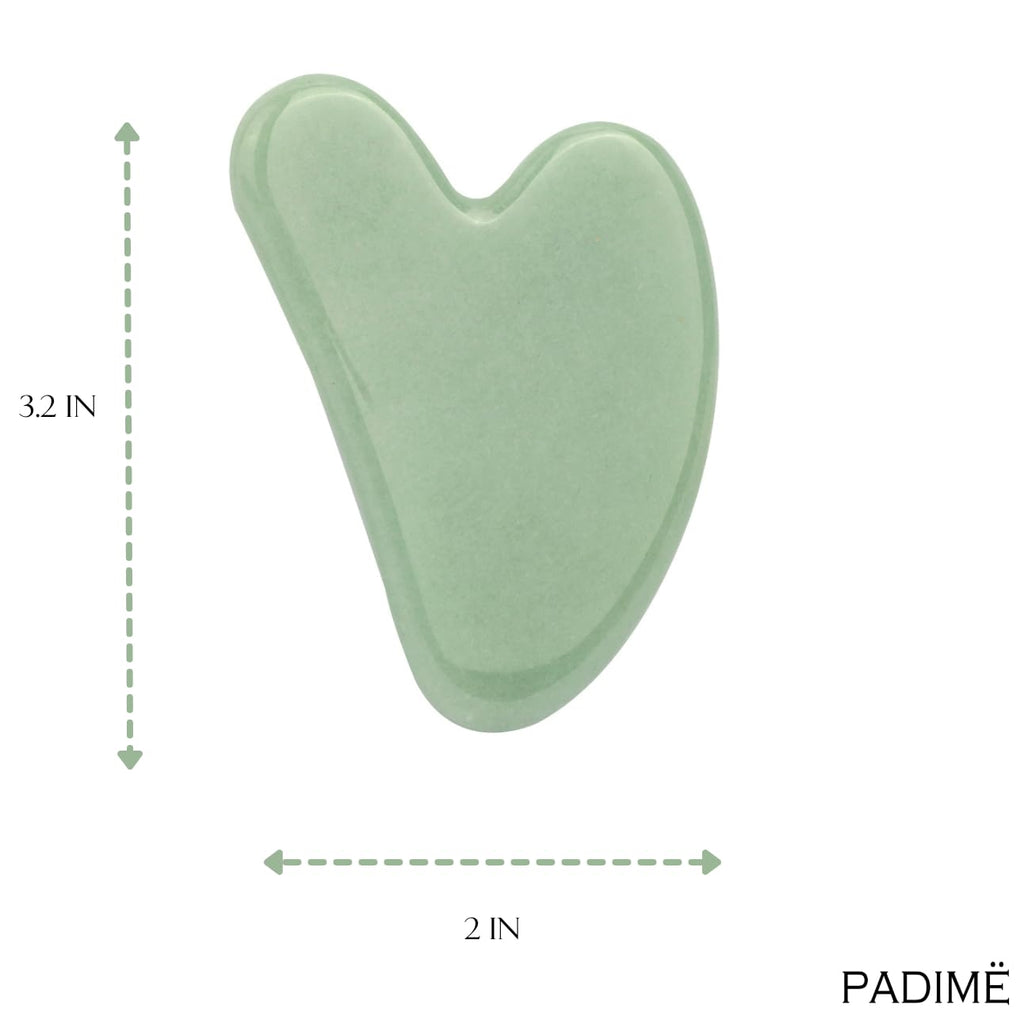 Padime 2 pcs | Premium Set | Real Jade Gua Sha Tool for Facial Skin Care + Glass Bottle for Your Oil PadimëBuy Supplements Australia