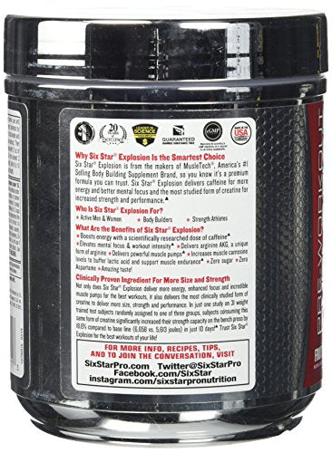 Six Star Pre-Workout Explosion, Fruit Punch, 0.45 Pound