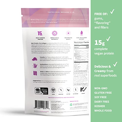 Sprout Living Epic Protein, Plant Based Protein & Superfoods Powder, Pro Collagen, Sprout LivingBuy Supplements Australia