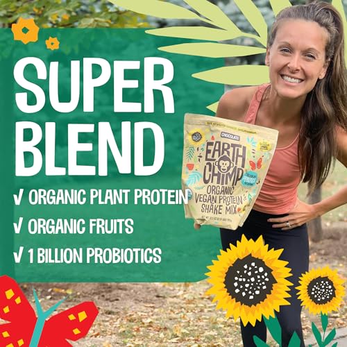 EarthChimp Organic Vegan Protein Powder - with Probiotics - Non GMO, Dairy Free EarthChimpBuy Supplements Australia