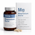 Seima Magnesium Blend dietary supplement bottle and packaging on a white background