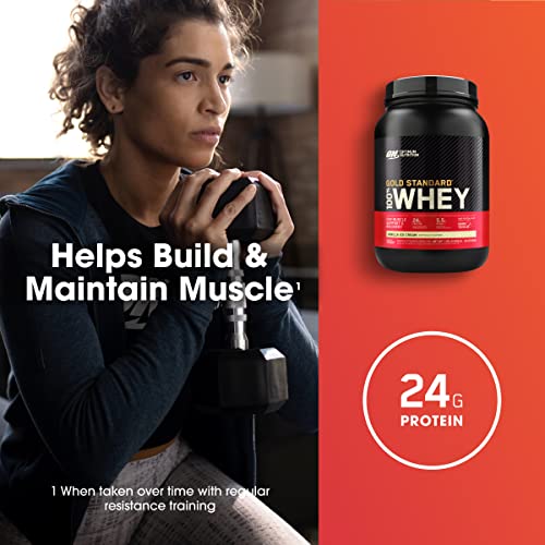 Optimum Nutrition Gold Standard 100% Whey Protein Powder, Vanilla Ice Cream, 2 Pound Optimum NutritionBuy Supplements Australia