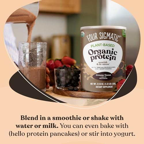 Four Sigmatic Organic Plant-Based Protein Powder Creamy Cacao Protein with Lion’s Mane Four SigmaticBuy Supplements Australia