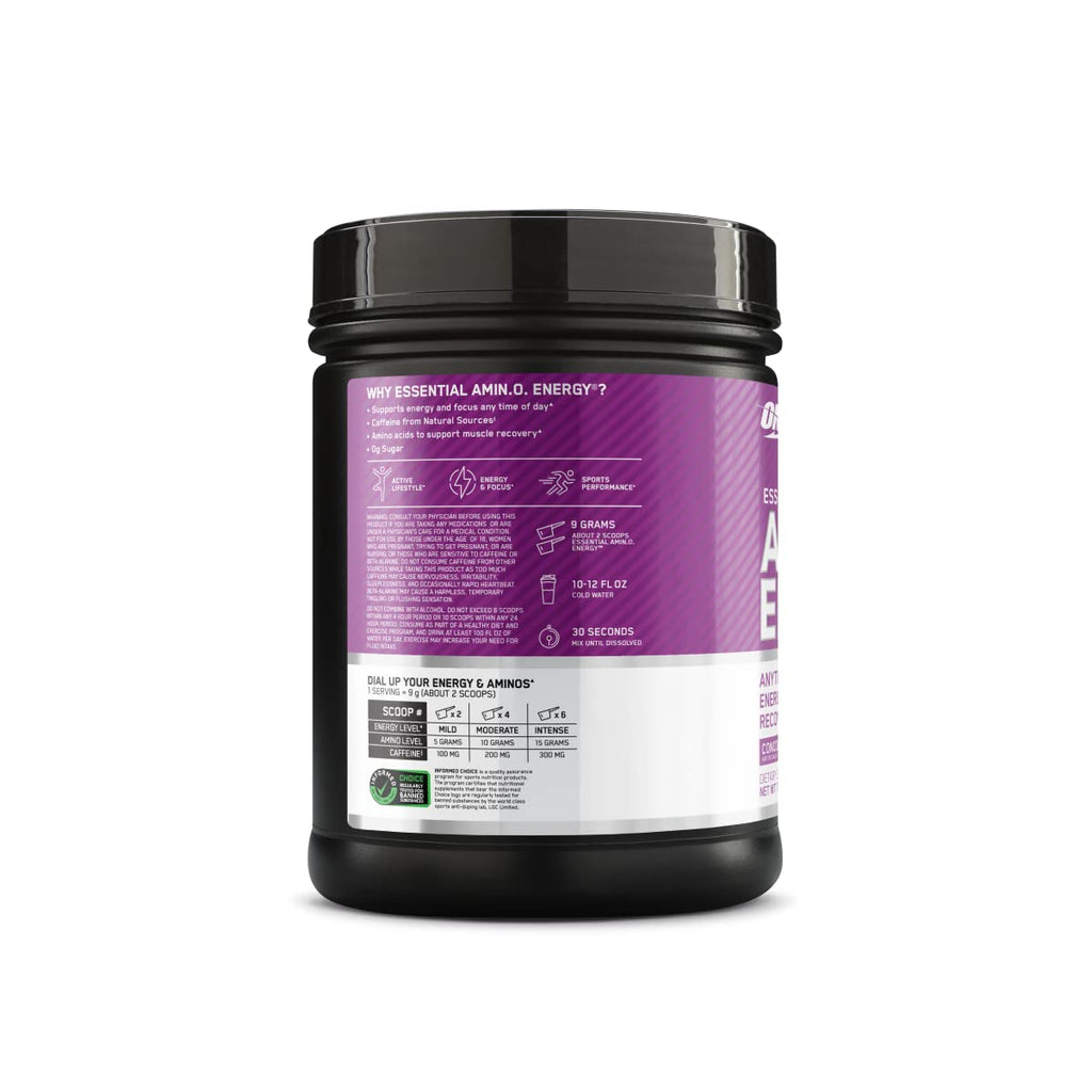 Optimum Nutrition Amino Energy - Pre Workout with Green Tea, BCAA, Amino Acids, Keto Friendly, Green Coffee Extract, Energy Powder