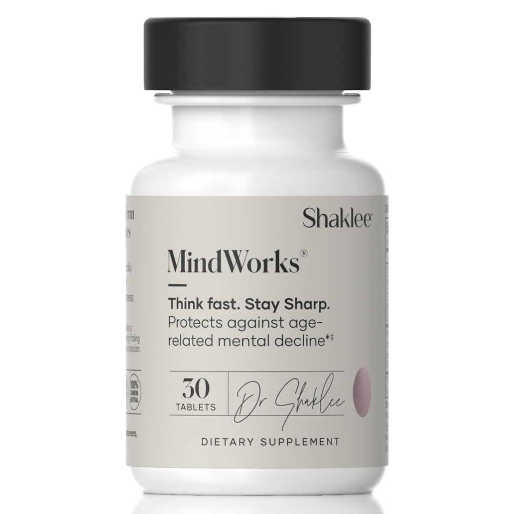 Shaklee MindWorks® - Brain Health Supplement for Brain Sharpness & Focus - Supported Nutrients & Extracts - Chardonnay Grape Seed Polyphenols, Guarana Extract, Vitamins B6, B12, Folate - 30 Tablets ShakleeBuy Supplements Australia
