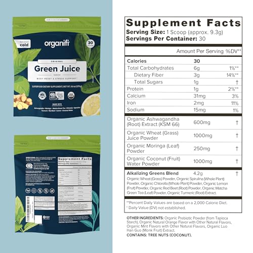 Organifi Green Juice - Organic Superfood Powder - 90-Day Supply - Organic Vegan Greens OrganifiBuy Supplements Australia