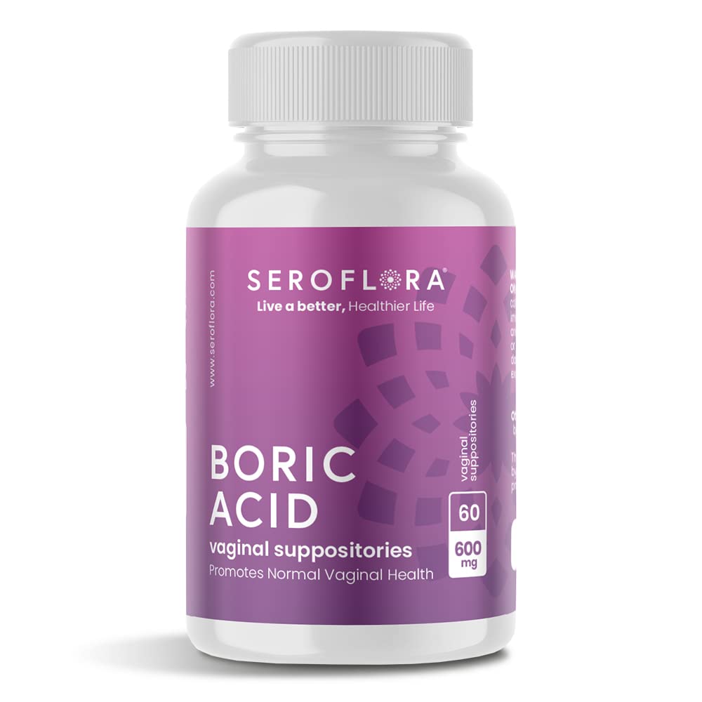 Seroflora Boric Acid 600mg Feminine Capsules, Feminine pH Support, Intimate Freshness for Women, Fast-Dissolving Capsules (60 Count) SerofloraBuy Supplements Australia