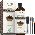 Viva Naturals Organic Castor Oil, 16 fl oz - Cold Pressed Castor Oil for Skin, Hair and Lashes - Traditionally