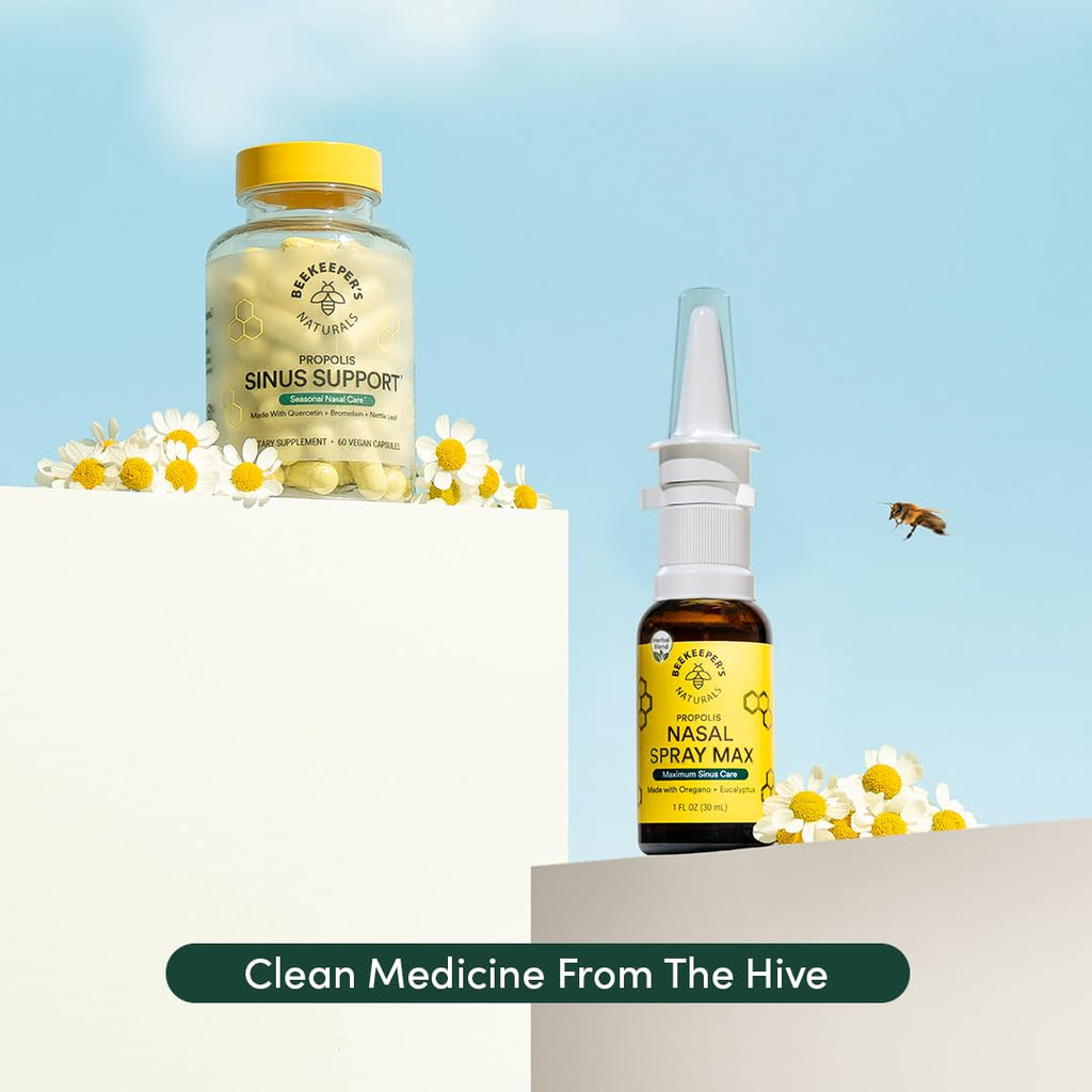 Beekeeper's Naturals Propolis Nasal Rinse Spray Max, Relief for Adults w/Eucalyptus, Oregano & Saline, Clears Nasal Congestion, Moisturizes Sinus Canal, & Decongest Sinus Cavities, 1 fl oz Beekeeper's Naturals buy supplements Au