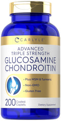 Carlyle Glucosamine Chondroitin MSM Turmeric | 200 Count | Advanced Triple Strength Supplement | Non-GMO & Gluten Free Carlyle buy supplements Au