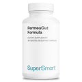 Supplement bottle labeled 'PermeaGut Formula' by SuperSmart on a white background