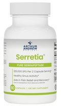 Arthur Andrew Medical, Serretia, Serrapeptase Formula for Muscle and Sinus Support, 60 Capsules Arthur Andrew MedicalBuy Supplements Australia