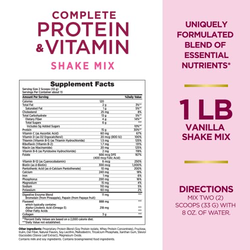 Nature's Bounty Complete Protein & Vitamin Shake Mix with Collagen & Fiber, Contains Vitamin C Nature's BountyBuy Supplements Australia
