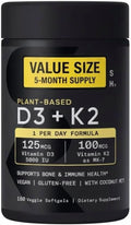 Sports Vitamin D3 K2 with 5000iu of Plant-Based D3 & 100mcg of Vitamin K2 as MK-7, Non-GMO Verified & Vegan Certified - 160 Liquid Softgels - Pack1 Generic buy supplements Au