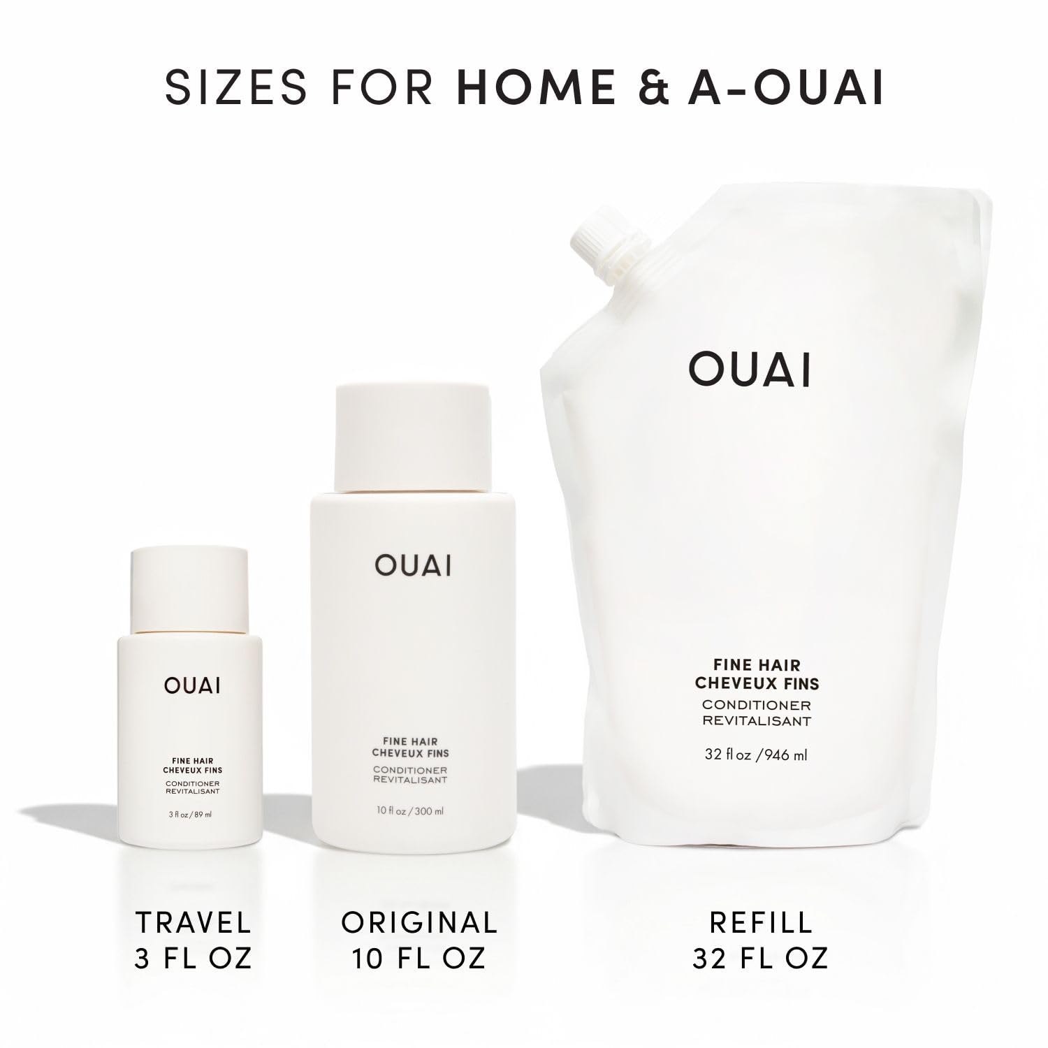 OUAI Fine Hair Conditioner Travel Size - Volumizing Conditioner for Fine Hair with Keratin, Biotin & Chia Seed Oil - Adds Softness, Bounce & Volume - Free from Parabens, Sulfates & Phthalates (3 Oz) OUAIBuy Supplements Australia