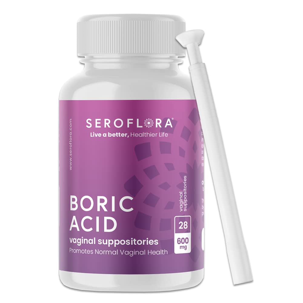 Seroflora Boric Acid Vaginal Suppositories for Women + 1 Suppository Applicator - Helps Support Vaginal Odor pH Balance, Yeast Infection and Bacterial Vaginosis SerofloraBuy Supplements Australia