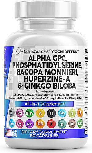 Alpha GPC Choline 300mg Phosphatidylserine 3000mg Bacopa Monnieri