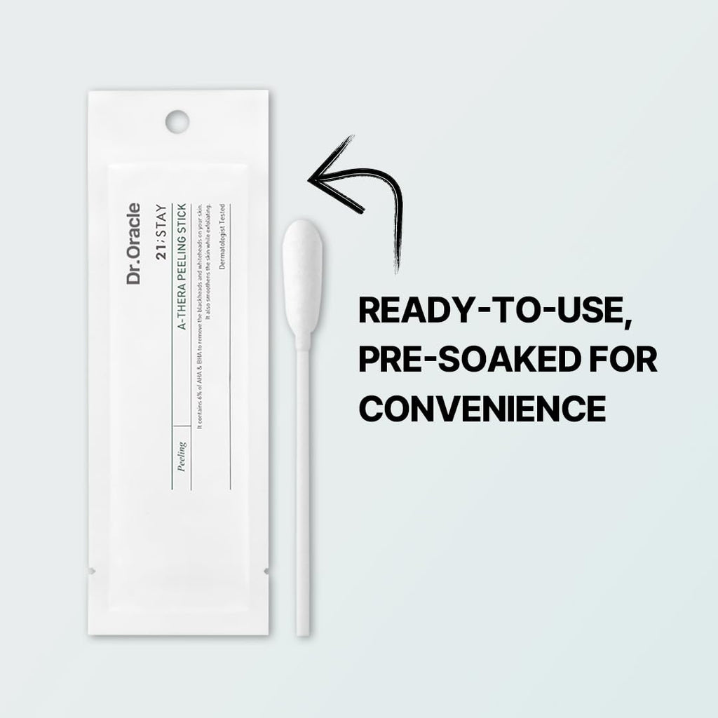 DR.ORACLE 21 Stay A-Thera Peeling Stick for Sensitive Skin - AHA, BHA, Tea Tree Oil, Exfoliating Swabs for Blackheads, Whiteheads, Enlarged Pores, Korean Skincare, Dermatologist Tested, 1Pack of 10ea DR.ORACLE buy supplements Au
