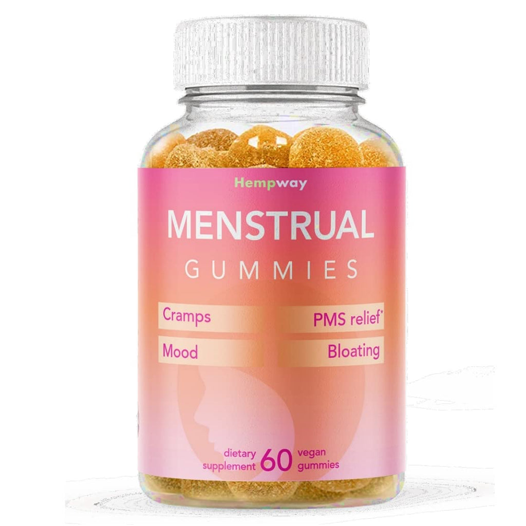 HEMPWAY Menstrual Gummies for Women May Help Support Bloating, Period Relief | Plant-Based | Cramp Bark, Magnesium, Chaste Berry | Vegan | Orange 60ct HEMPWAYBuy Supplements Australia