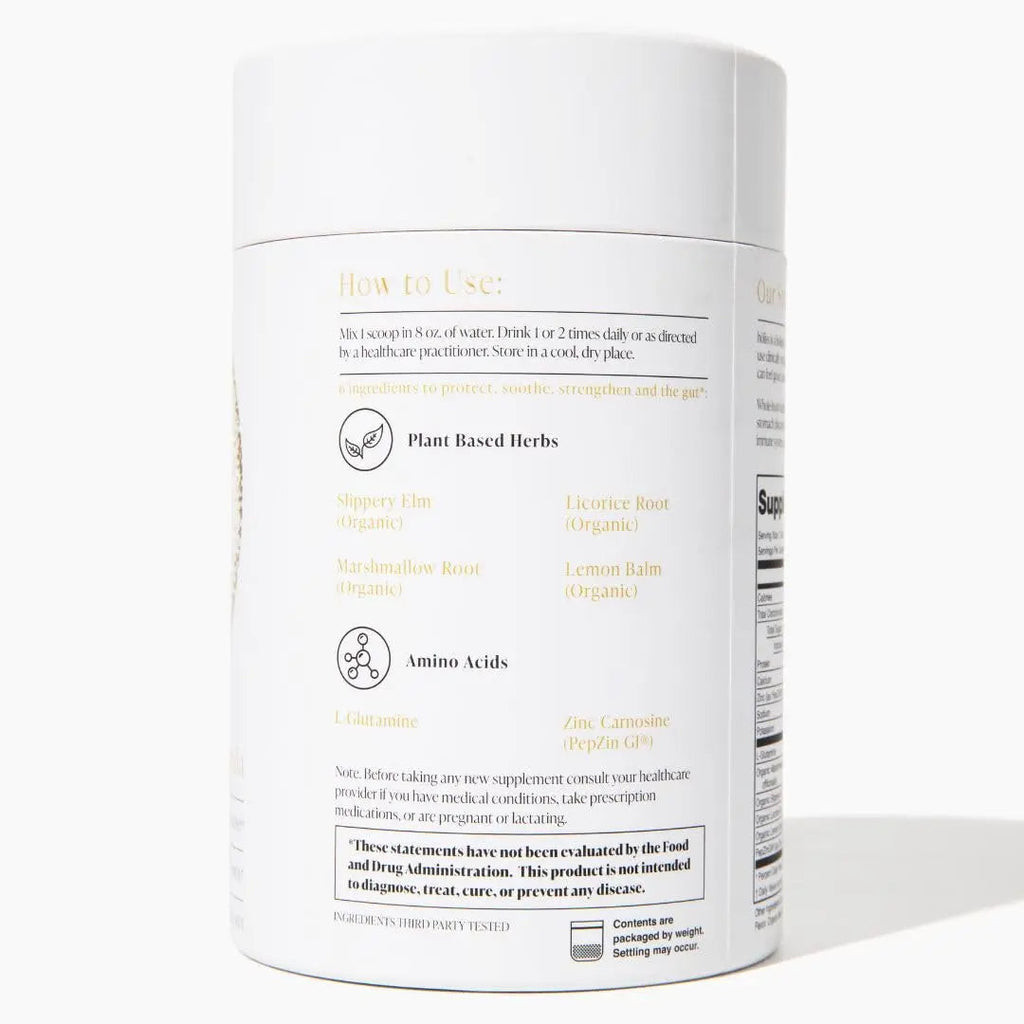 HOLISS Daily Gut Health Kit – 6-in-1 All Natural Supplement, Bloat & Gas Aid, GI Lining Repair, IBS Support – Lemon Balm, L-Glutamine, PepZinGI, Mixed Berry, 30 Servings, Electric Mixer & Spoon HOLISSBuy Supplements Australia