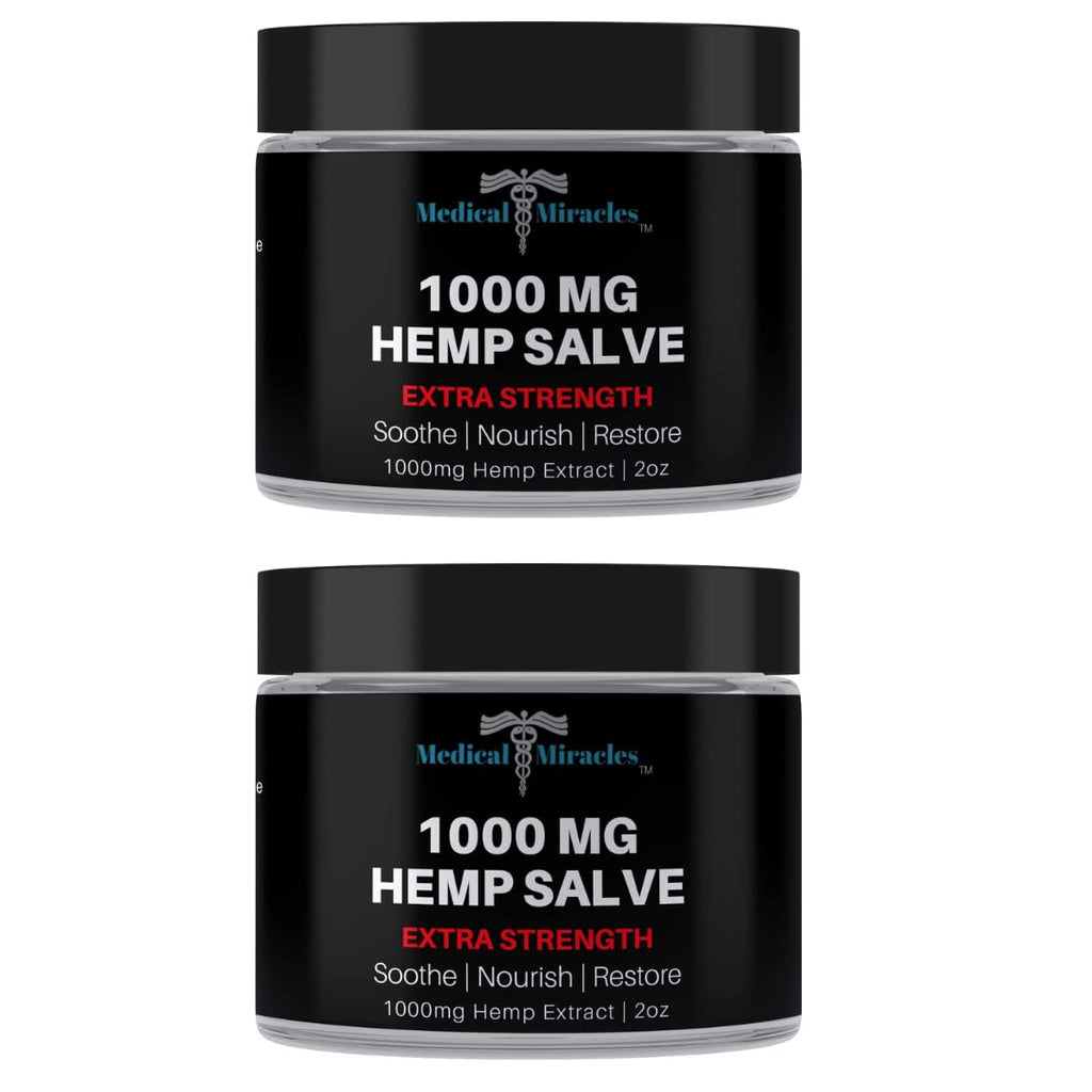 Medical Miracles| Hemp 1000 Mg Salve | Ideal for Hips, Joints, Neck, Back, Elbows, Fingers, Hands, Knees| Pack of 2 Medical MiraclesBuy Supplements Australia
