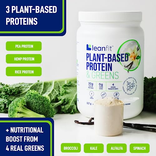 LeanFit Plant-Based Protein & Greens Natural Vanilla – 20g Plant Protein + 4 Leafy Greens LeanFitBuy Supplements Australia