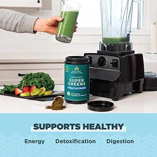 Ancient Nutrition Organic SuperGreens and Multivitamin Powder with Probiotics Ancient NutritionBuy Supplements Australia